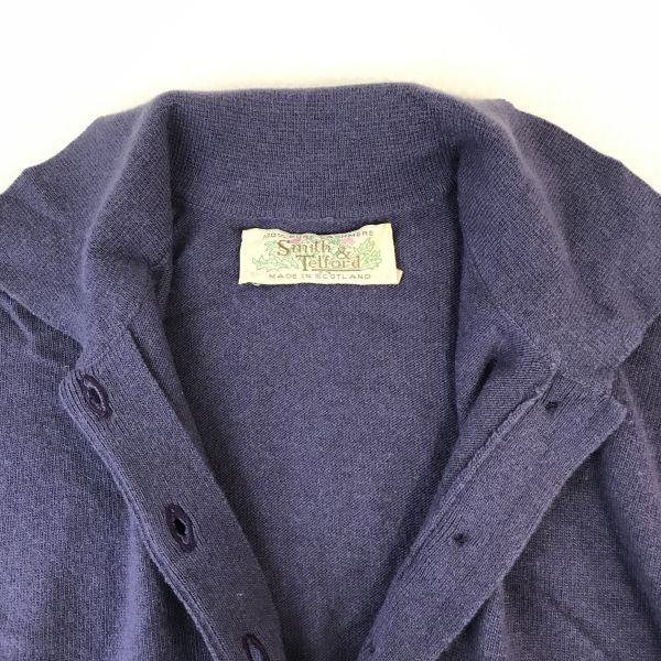 英国/スコットランド製★スミス&テルフォード/smith & telford★カシミヤ100％/襟付きセーター【レディースL-XL/紫】Tops/cardigan◆zBH480 英国/スコットランド製☆スミス&テルフォード/smith & telford