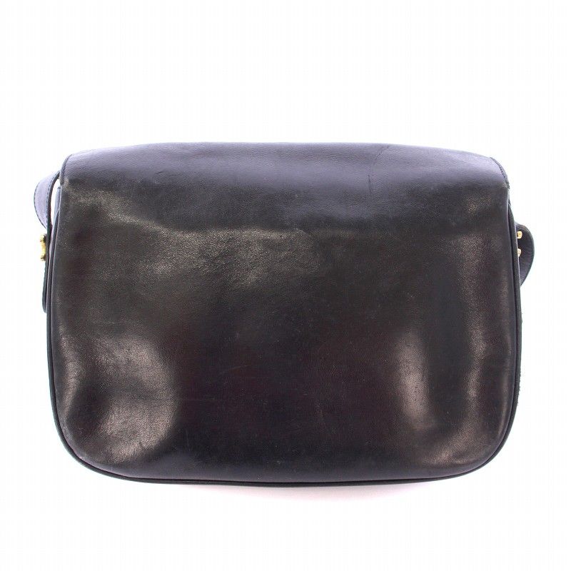 VINTAGE●CELINE●セリーヌ ロゴ レザー ショルダーバッグ CELINE セリーヌ ショルダーバッグ ブラック ロゴ レザー