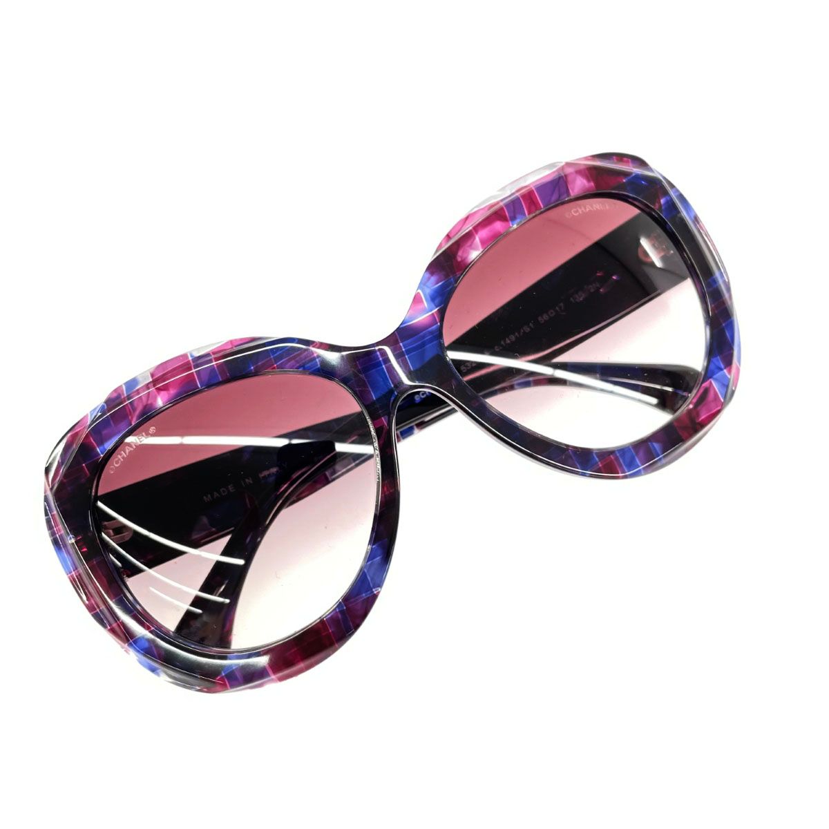 美品 CHANEL シャネル サングラス 5323A パープル レディース マーブル