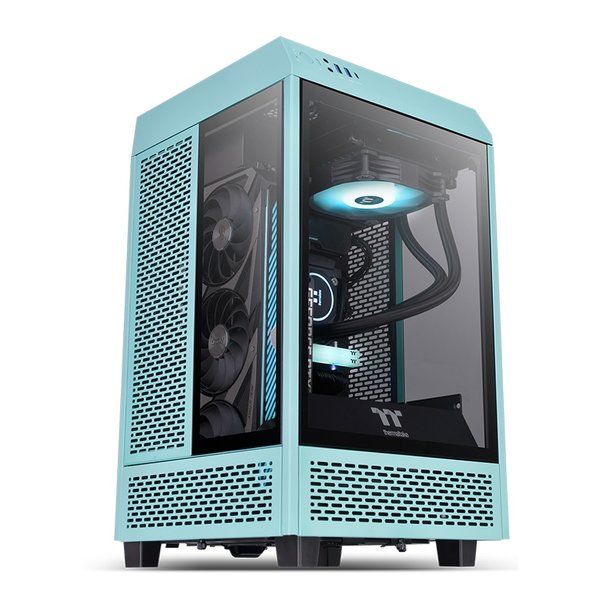【新品･翌営業日出荷】Thermaltake  サーマルテイク PCケース The Tower 100 -Turquoise- ターコイズ CA-1R3-00SBWN-00 (2530862)