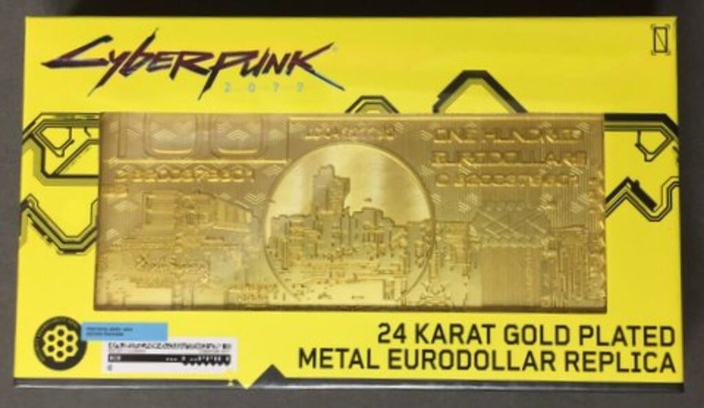 インフォレンズ株式会社 METAL EURODOLLAR REPLICA Cyberpunk 2077 24 KARAT GOLD PLATED