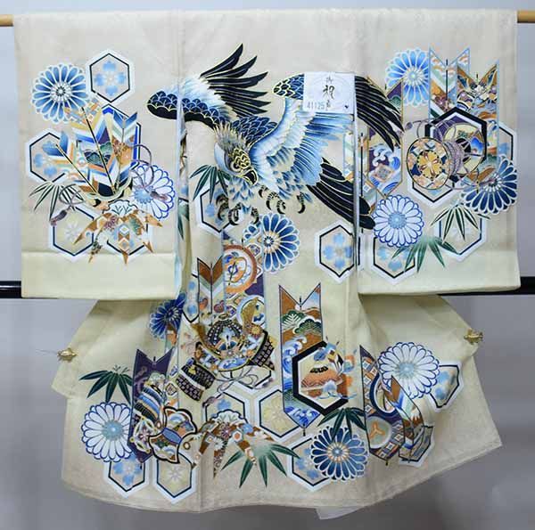 お宮参り 産着 のしめ 男児 男の子 正絹 綸子地 金刺繍 豪華絢爛