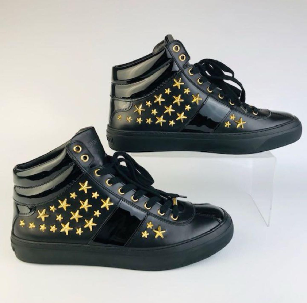 新品未使用☆JIMMY CHOO・ジミーチュウ メンズ レザー切替し スター 