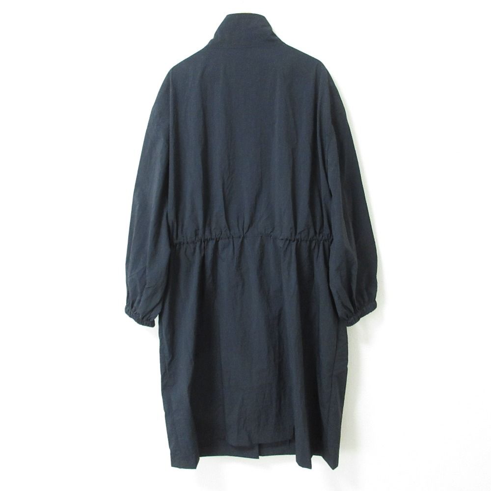 24SS theory luxe セオリーリュクス LIGTH TAFFETA FLINTZ ナイロン ロングコート サイズ38 ネイビー レディース 古着