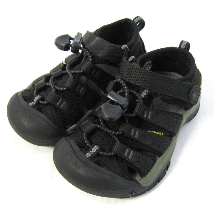 キーン サンダル ニューポート エイチツー 1022824 アウトドア 靴 黒 キッズ 男の子用 16サイズ ブラック系×カーキ KEEN 【中古】