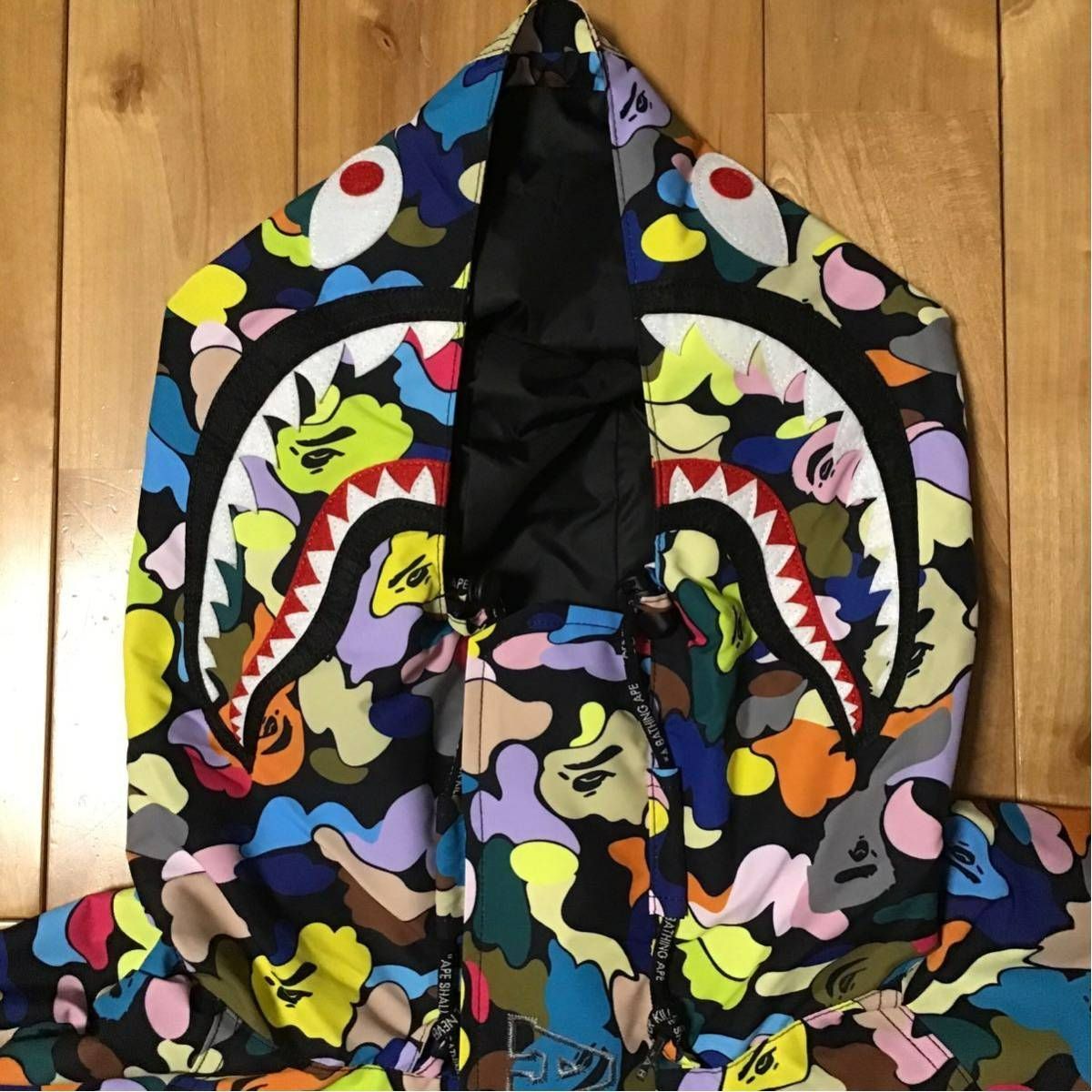 ★新品★ マルチカモ シャーク スノボ ジャケット Mサイズ a bathing ape shark hoodie snow board jacket  BAPE multi camo ベイプ