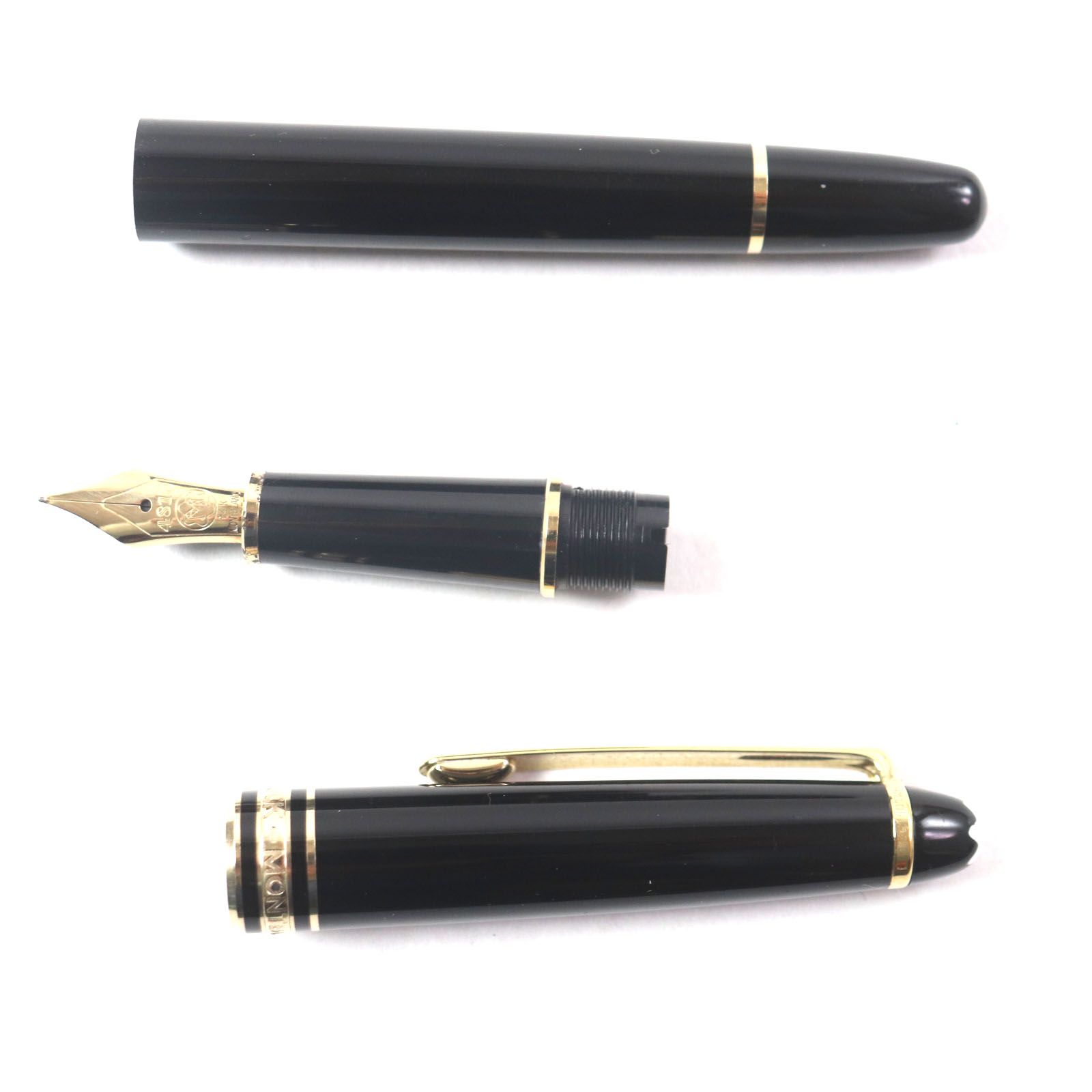美品△MONTBLANC モンブラン マイスターシュテュック クラシック ペン先14K Fニブ ホワイトスター 万年筆 ブラック ゴールド ドイツ製 メンズ 良品▽MONTBLANC モンブラン マイスターシュテュック クラシック ペン