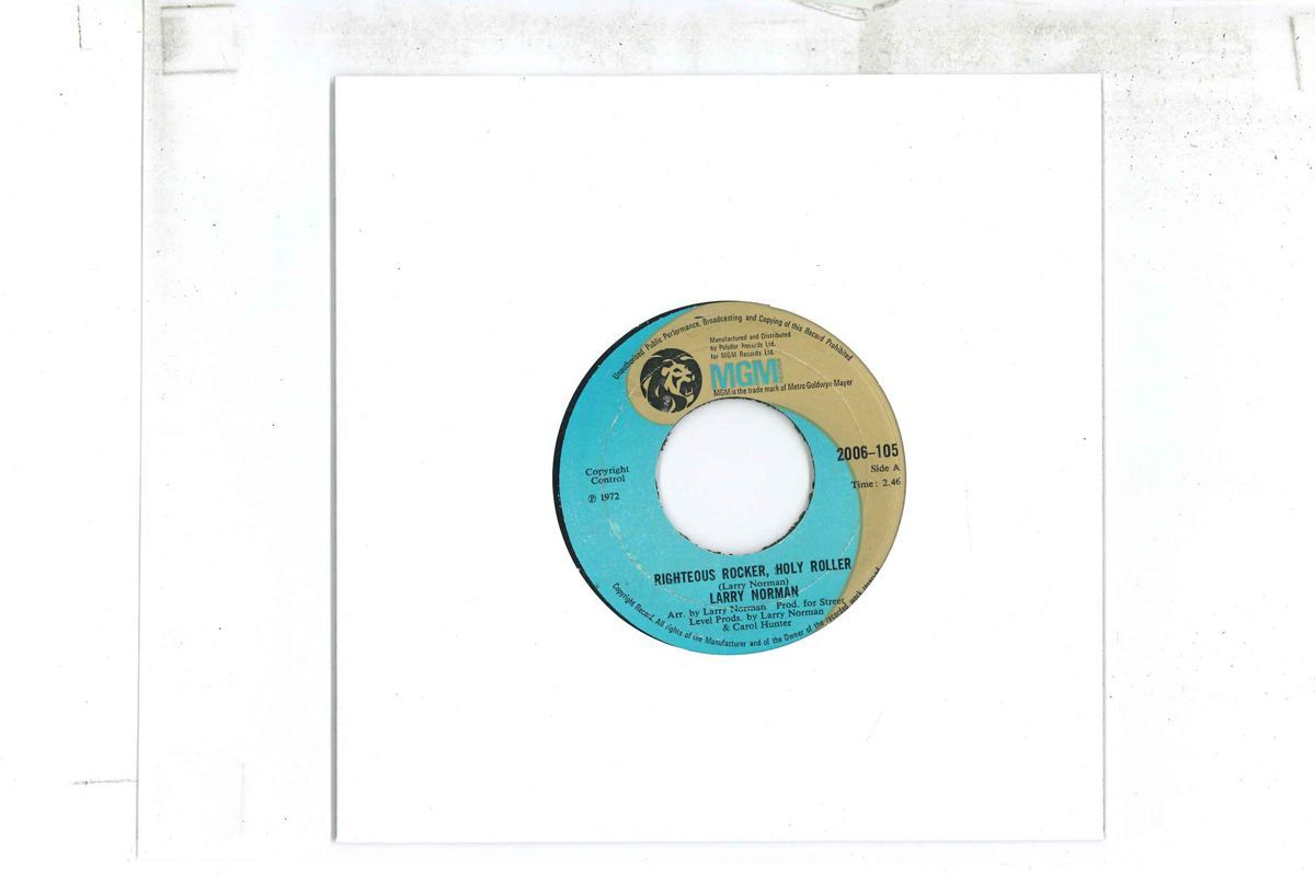 英7&rdquo; Larry Norman Righteous Rocker, Holy Roller	 / Peace, Pollution, Revolution 2006105 MGM /00080