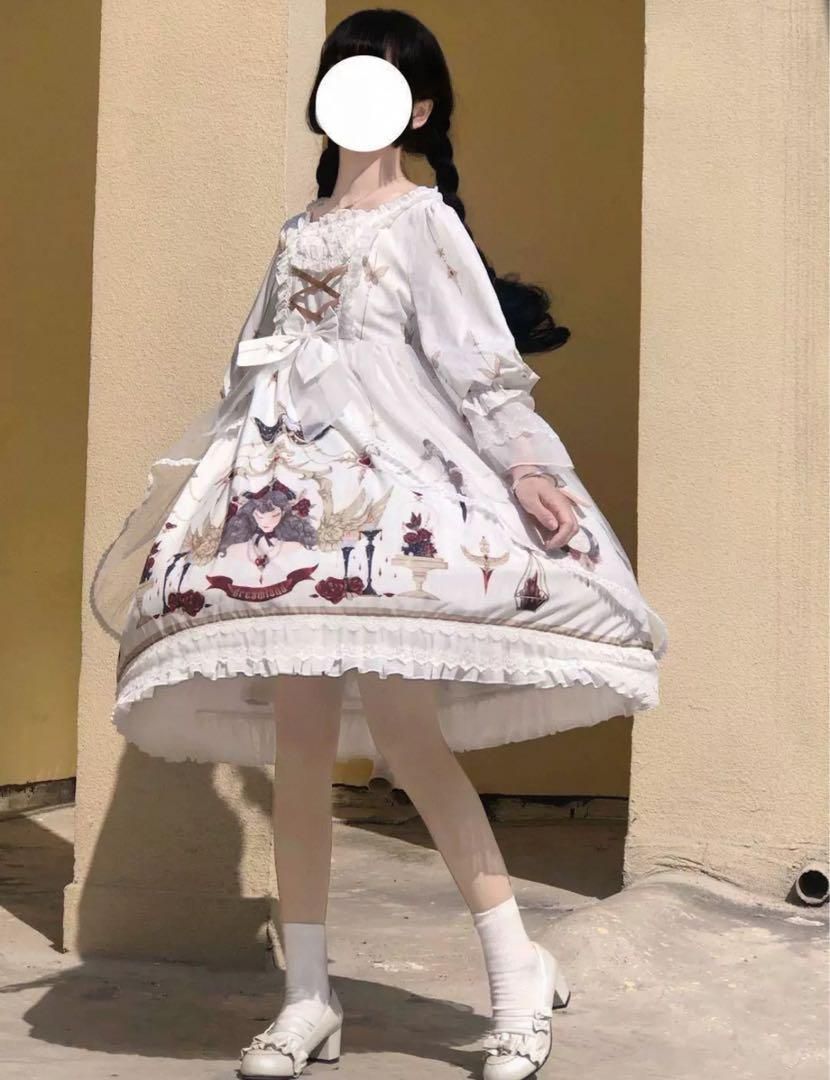 ホワイト×ゴールドリボンワンピース お出かけ女子会に最適♪上品華やかコーデ