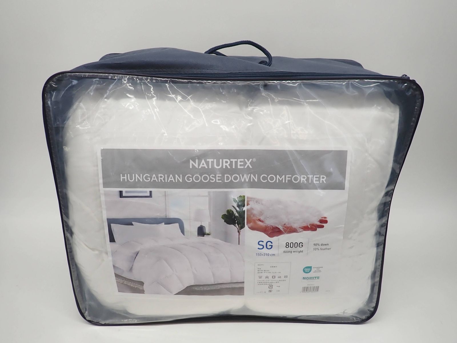 ナチュルテックス ハンガリーホワイトグースダウン 90％ 羽毛布団 150×210cm 寝具 R2505-242