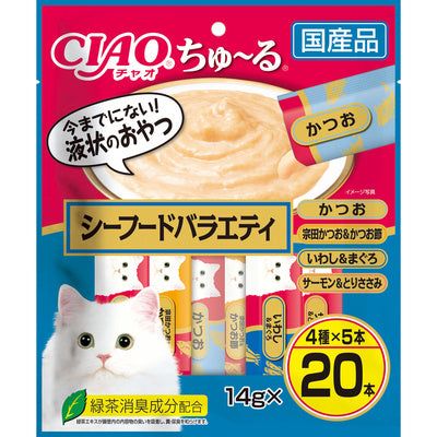 いなば CIAO ちゅーる シーフードバラエティ 14g×20本入り 1ケース16袋