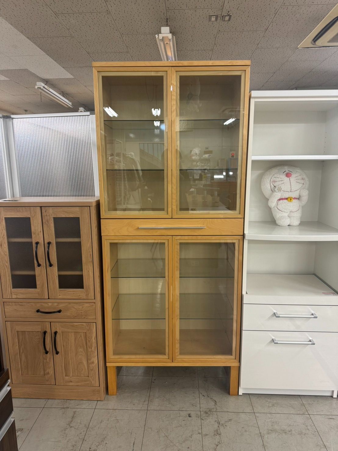 ガラス食器棚【中古】
