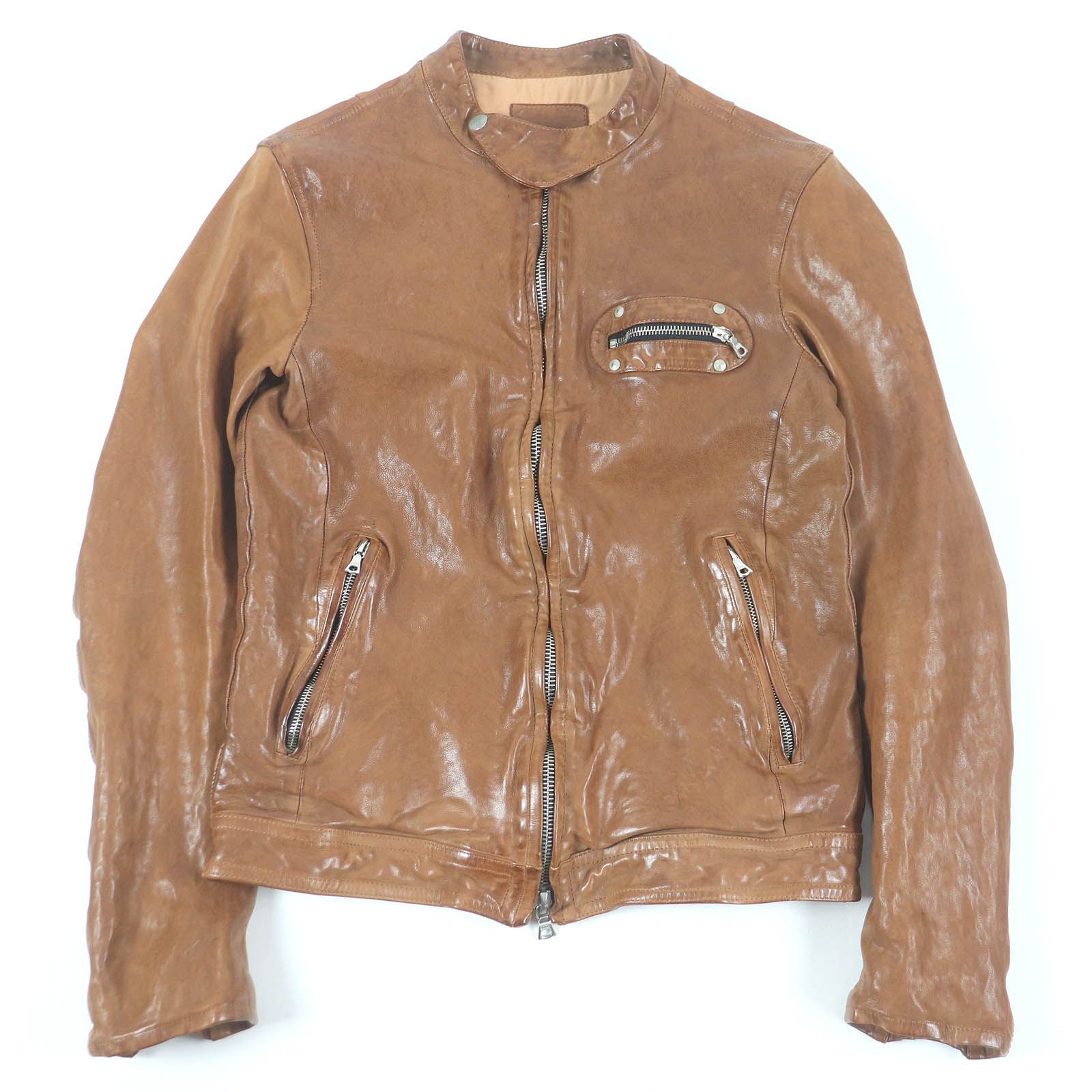 BACKLASH  レザー　ライダース　1221-01 ISAMU KATAYAMA BACKLASH - ドイツカーフ製品染め シングルライダース