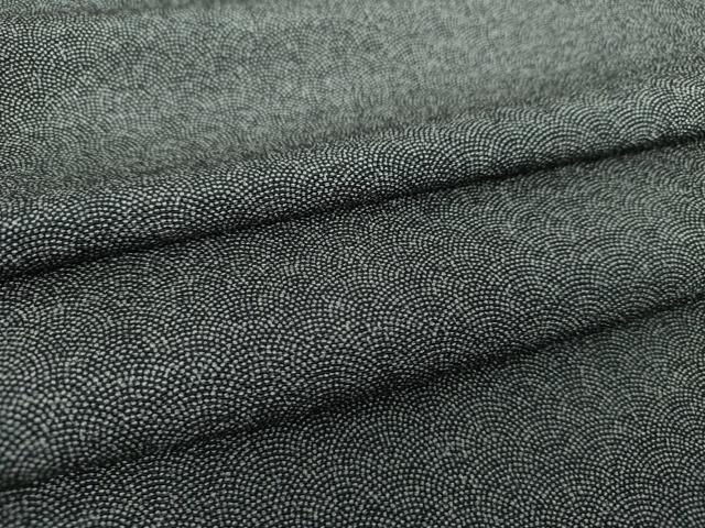 平和屋着物○江戸小紋 鮫小紋柄 黒地 鬼しぼ縮緬 正絹 逸品 DAAS3491ps