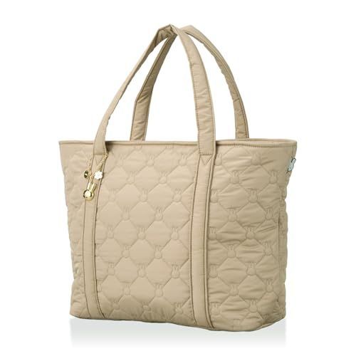 Color グレージュ ハピタス ミッフィー おしゃれで軽やかな キルティングトートバッグ 期間 販売 ガールズ グレージュ