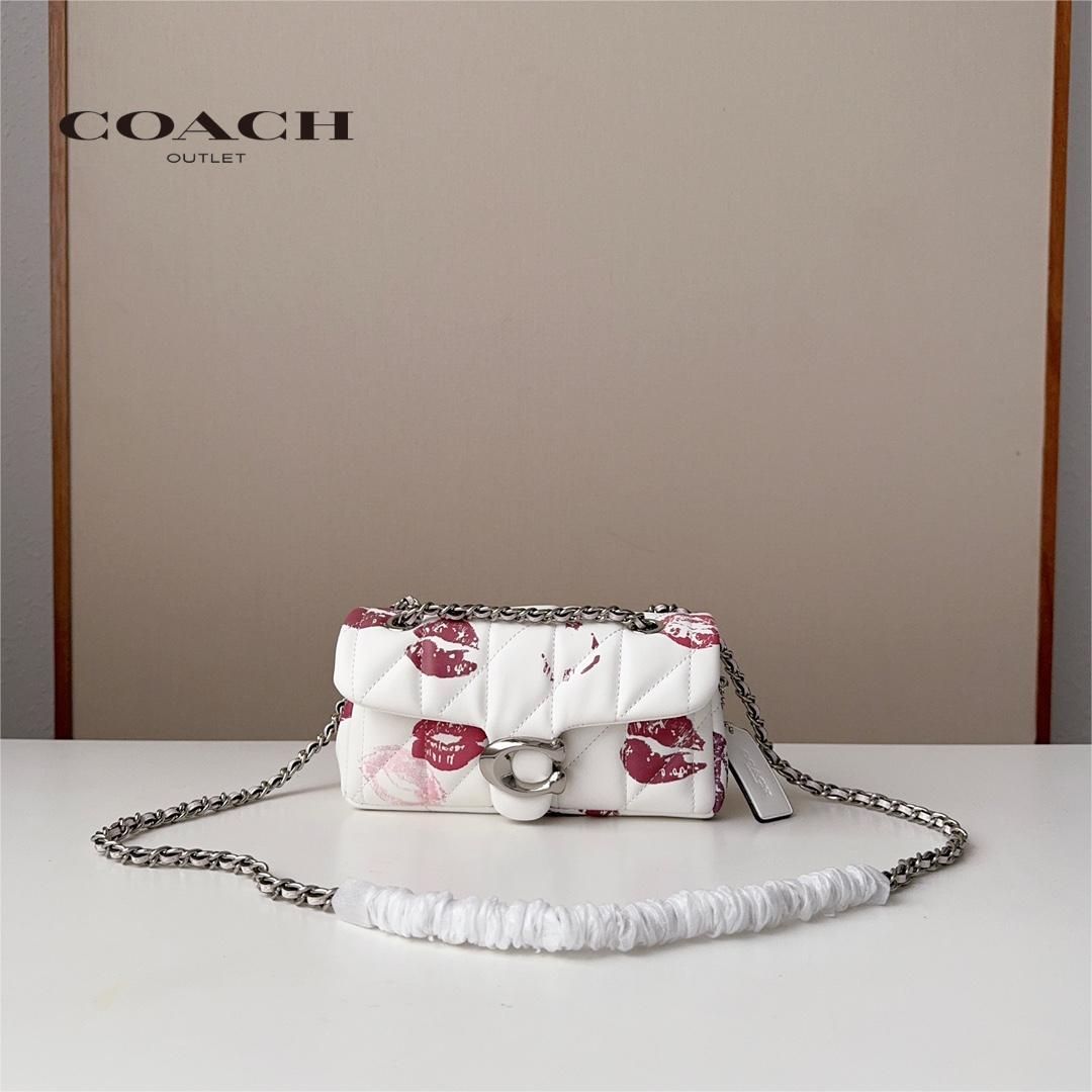 コーチ COACH タビー ショルダー バッグ 20 キルティング アンド リップ プリント アウトレット品 ホワイト×唇 CR114 - メルカリ