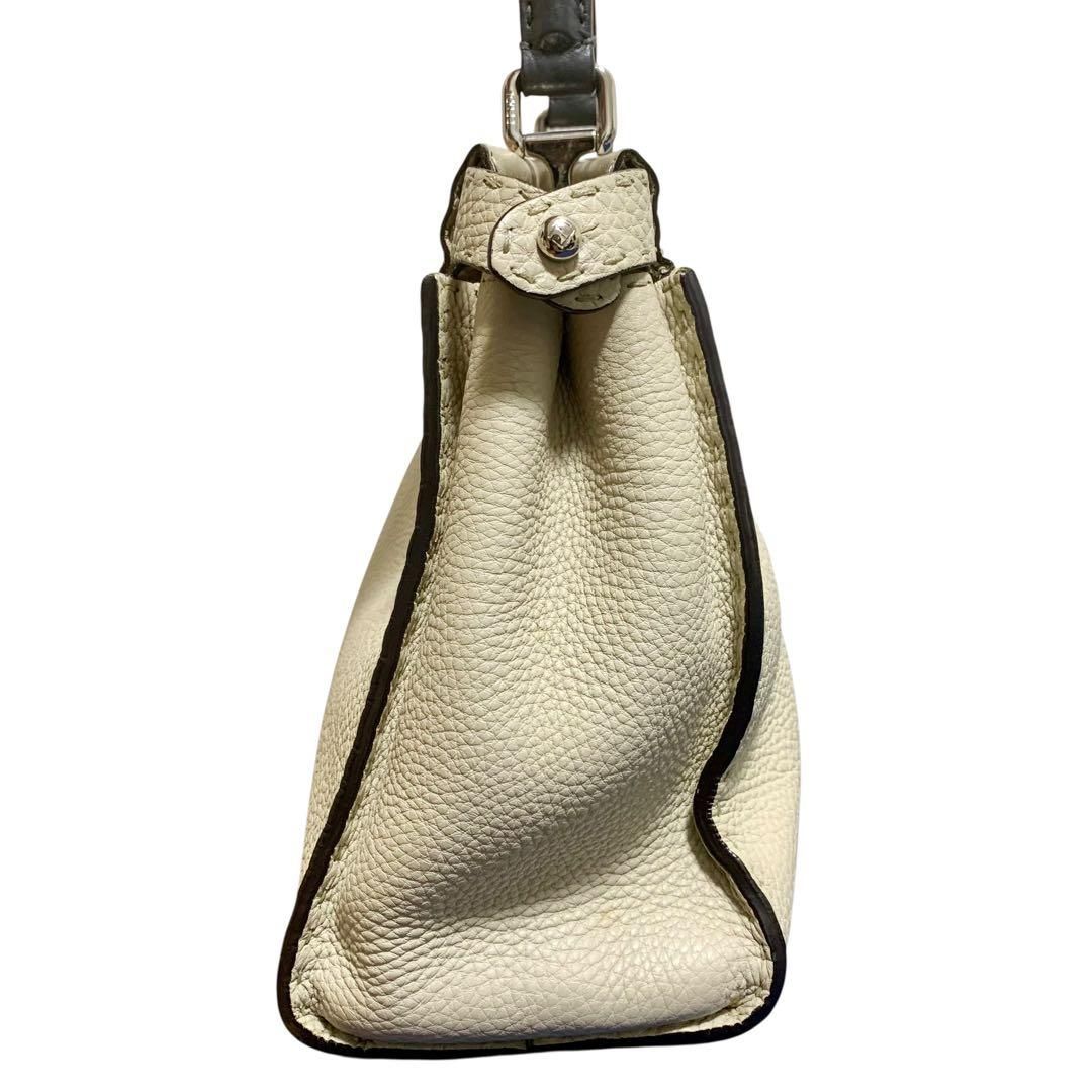 フェンディ ピーカブー レギュラー 2WAYハンドバッグ レザー セレリア ラテ WWW_MORNINGWALKER_COM