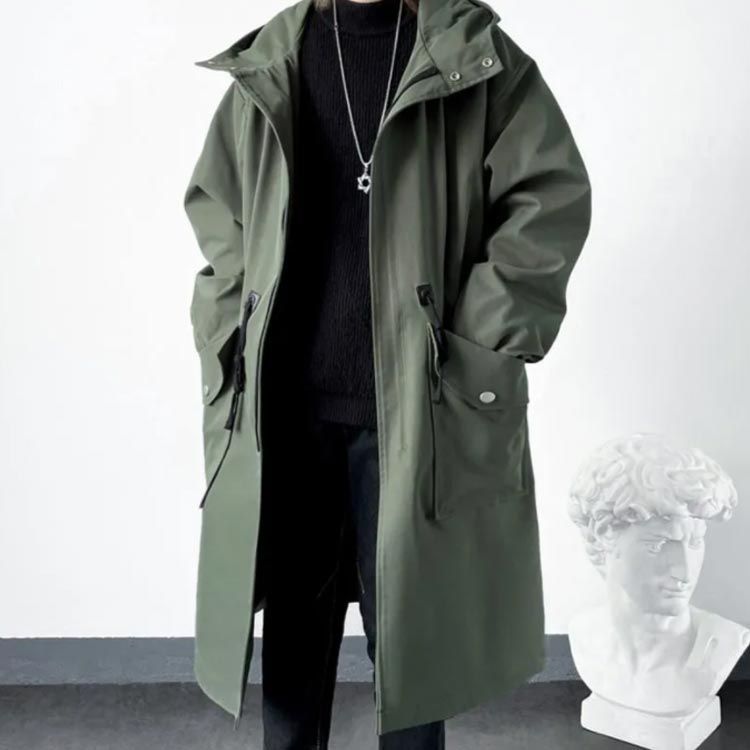 送料無料 モッズコート メンズ フード付き ロングコート アウター