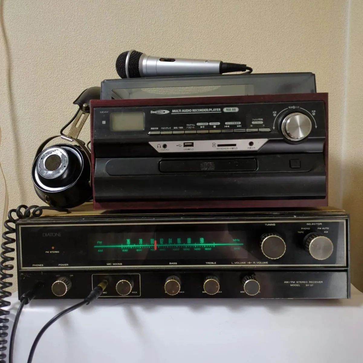 アンティーク・鉱石ラジオとレシーバー付　(DeForest Everyman) アンティーク・鉱石ラジオとレシーバー付 (DeForest Everyman