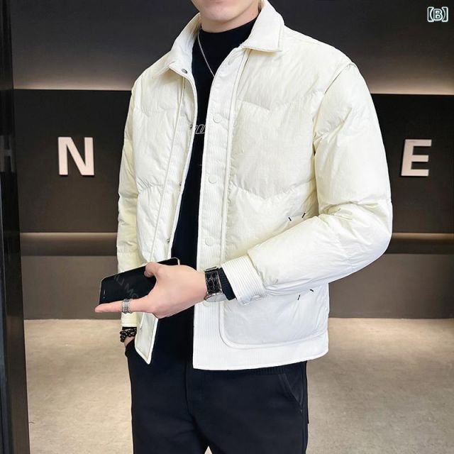 L 秋冬 コーデ メンズ 服 シンプル ファッション オシャレ 大人 かっこいい 大きいサイズ ストリート 紳士服 ダウン ジャケット アウター 暖かい カジュアル コットンコート KANDAIZUMI_COM