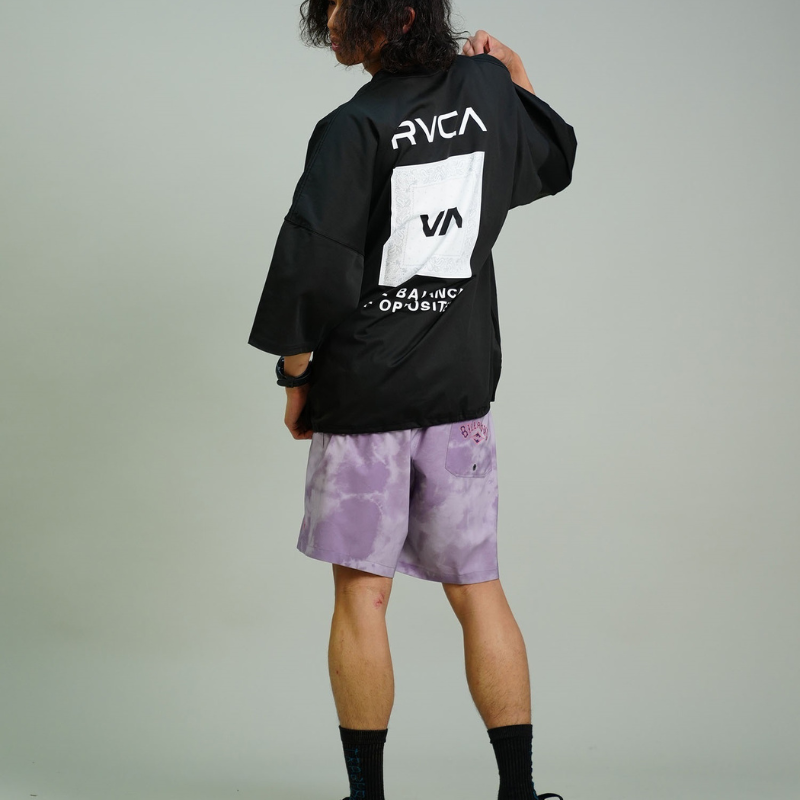 【ムラスポ公式】RVCA ルーカ ラッシュガード 水陸両用 tシャツ 袖ドローコード バックプリント オーバーサイズ BE04A-P25 メンズ レディース