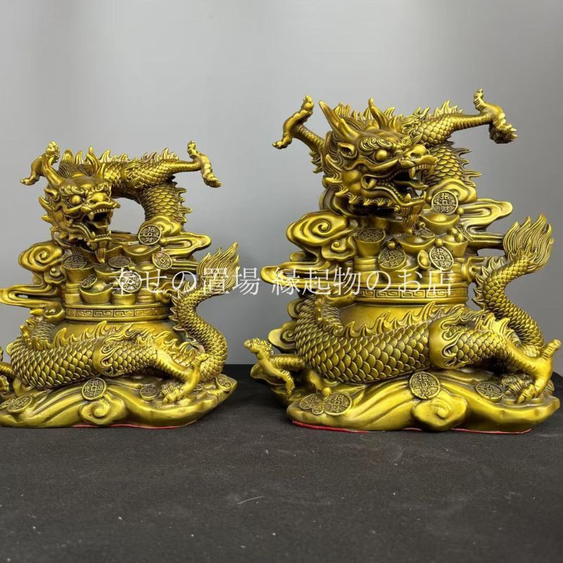龍 五龍 置物 彫像 銅製 風水 聚宝盆 金運アップ 開運 縁起物 招財 竜