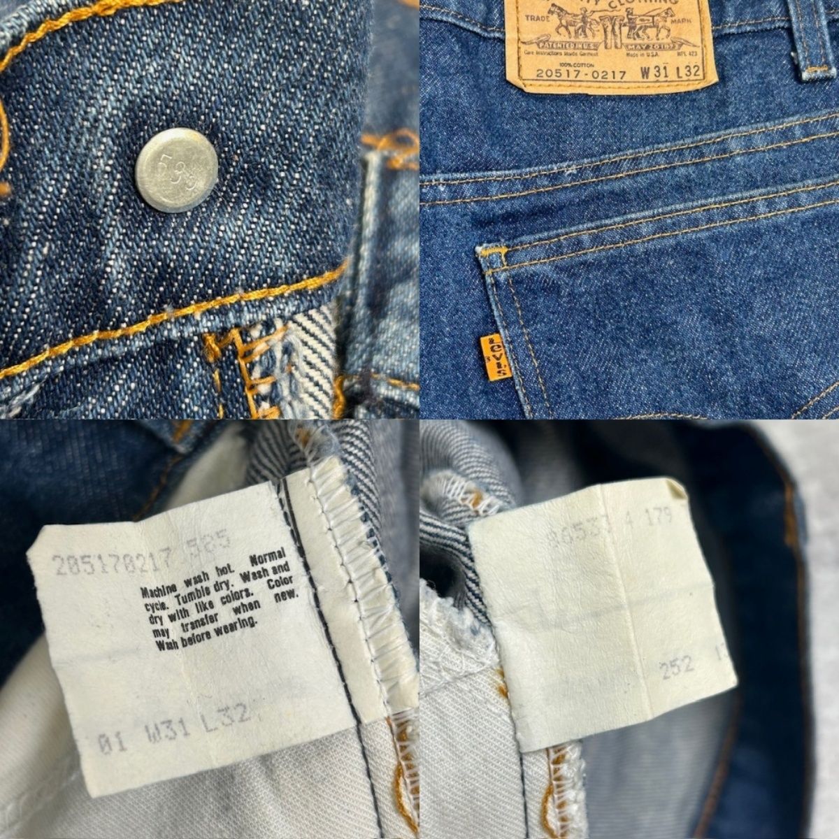 リーバイス USA製 80s ヴィンテージ オレンジ タグ 38 パンツ 古着