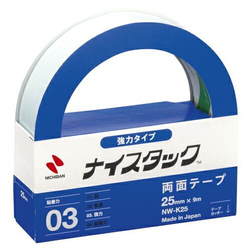 （まとめ） 両面テープ ニチバン ナイスタック［ＴＭ］強力タイプ NW-K25 4987167000073 ●寸法：幅２５ｍｍ×長９ｍ 1個【×20セット】