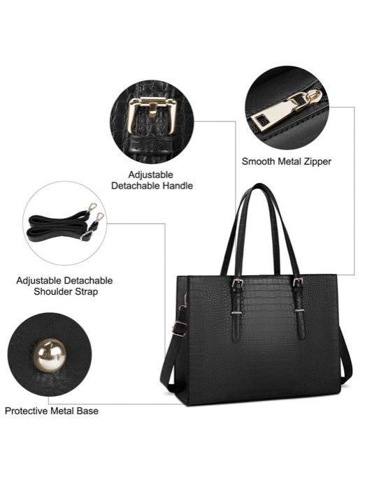 バッグ レディース トートバッグ 15.6インチ 女性用 ラップトップバッグ レザー ブリーフケース ハンドバッグ 防水 ショルダーバッグ トレンディビジネスカジュアルバッグ オフィス ビジネス 仕事に最適 洗練さ WWW_MORNINGWALKER_COM