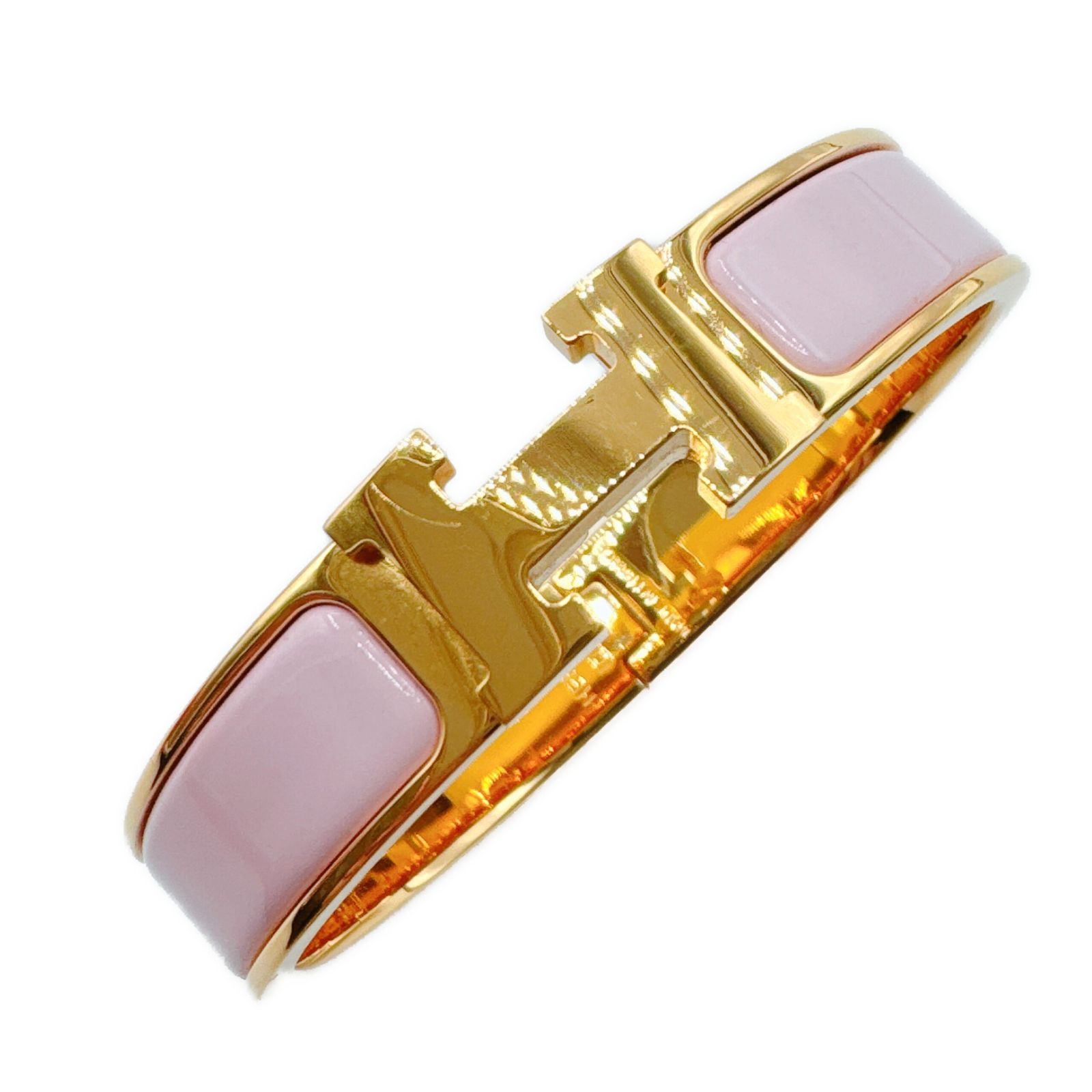 エルメス バングル クリッククラック H ピンク エマイユ ブレスレット