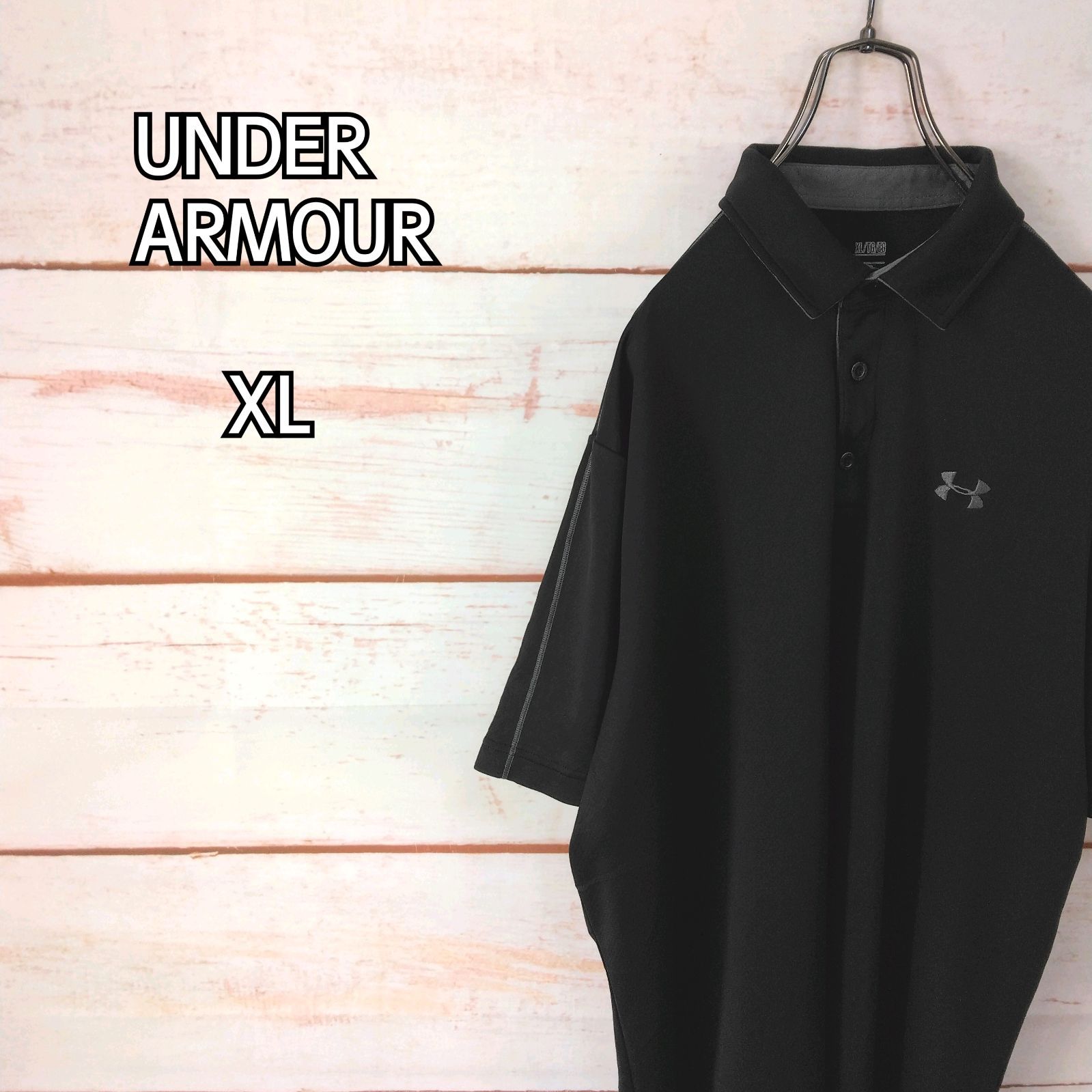 UNDER ARMOUR アンダーアーマー 半袖ポロシャツ 刺繍ロゴ ブラック 他 メンズ XLサイズ