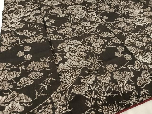 平和屋着物●本場大島紬　割込絣　松竹梅　正絹　逸品　未使用　AAAU0037np 平和屋着物○本場大島紬 割込絣 松竹梅 正絹 逸品 未使用 AAAU0037np