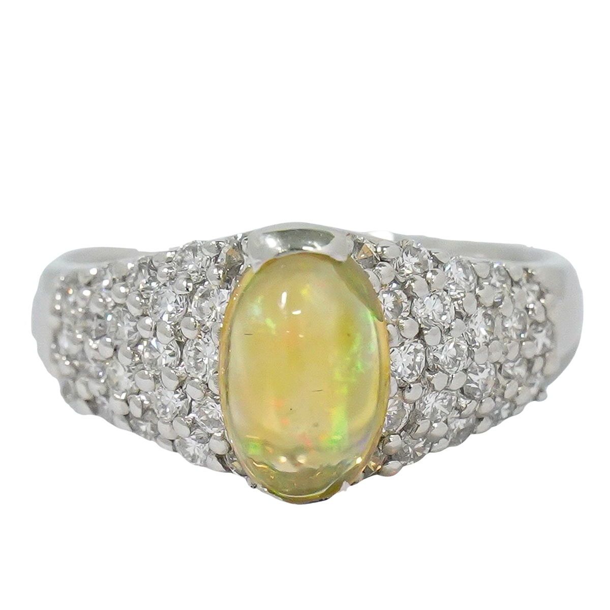 本物 メキシコオパール 1.407ct ダイヤモンド 0.91ct Pt900 リング  