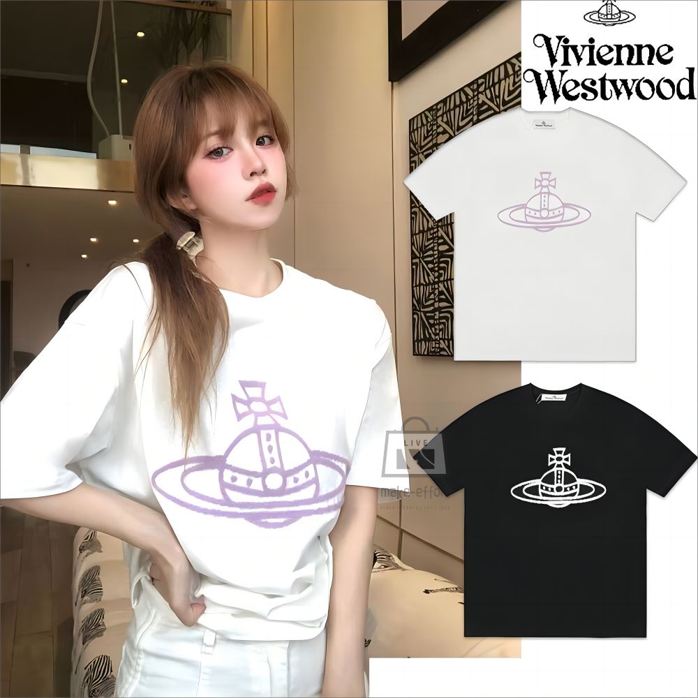 Vivienne Westwood ヴィヴィアンウエストウッド 限定割引 半袖 Tシャツ 土星柄 レディース メンズ ファッション 人気 新作 春夏  男女兼用 人気 新作 2色 ブラック/ホワイト（05062806） - メルカリ