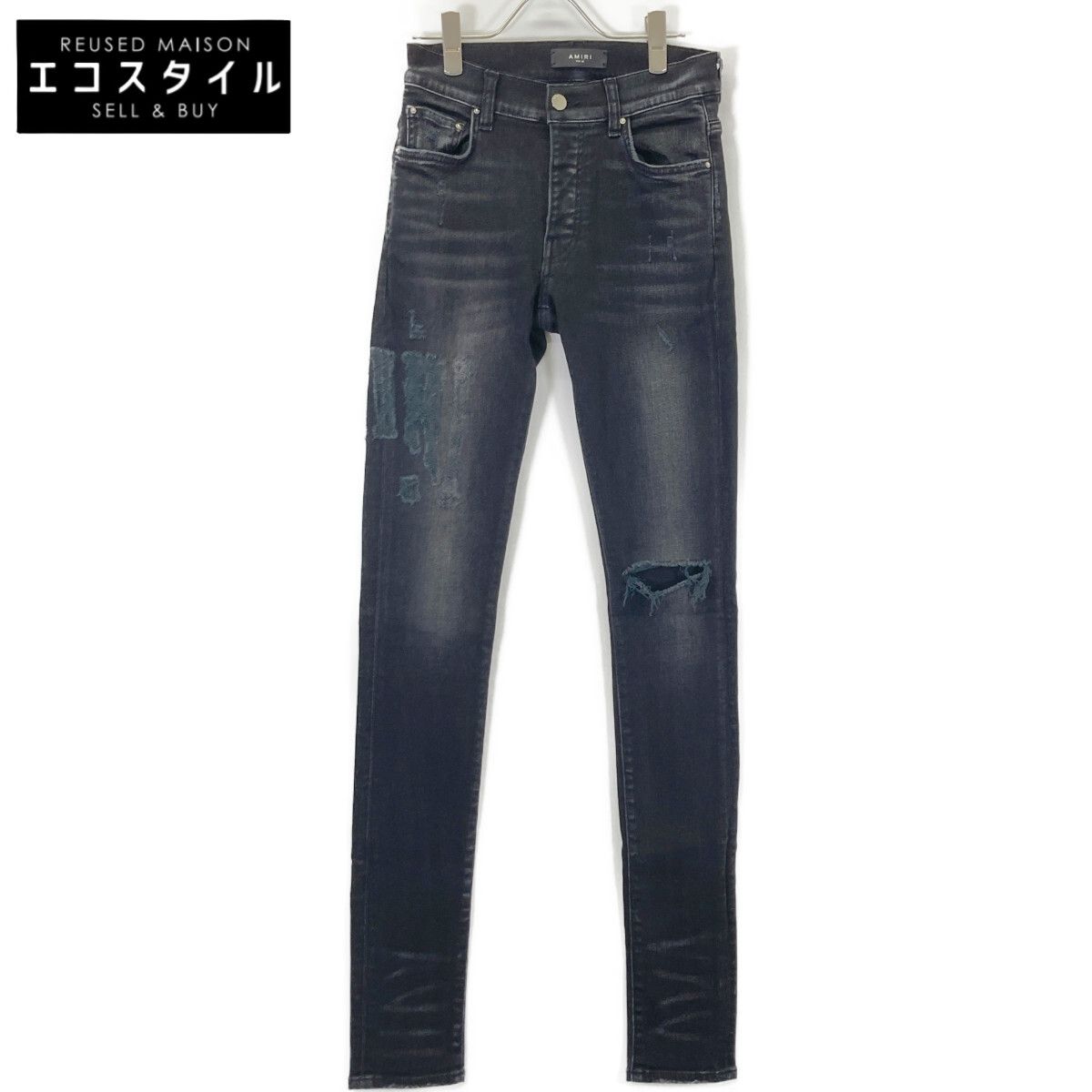 AMIRI アミリ ﾌﾞﾗｯｸ AMIRIﾀﾞﾒｰｼﾞ加工 ｽｷﾆｰﾃﾞﾆﾑﾊﾟﾝﾂ 28