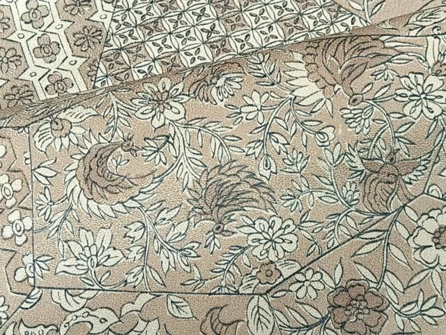 平和屋着物□上質な小紋 更紗花文 正絹 逸品 BAAU4313mz