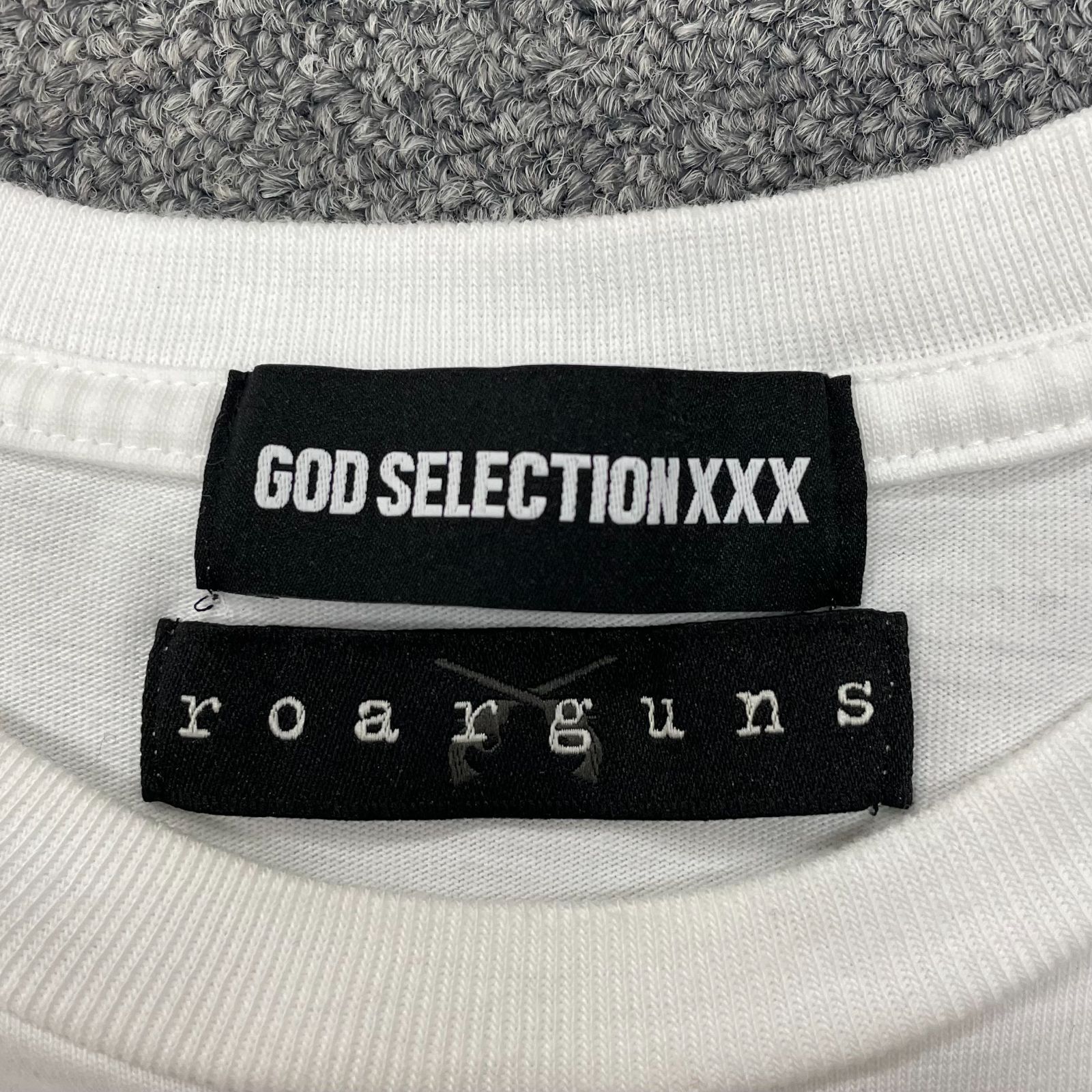 roarguns × GOD SELECTION XXX コラボ プリント クルーネック Ｔシャツ