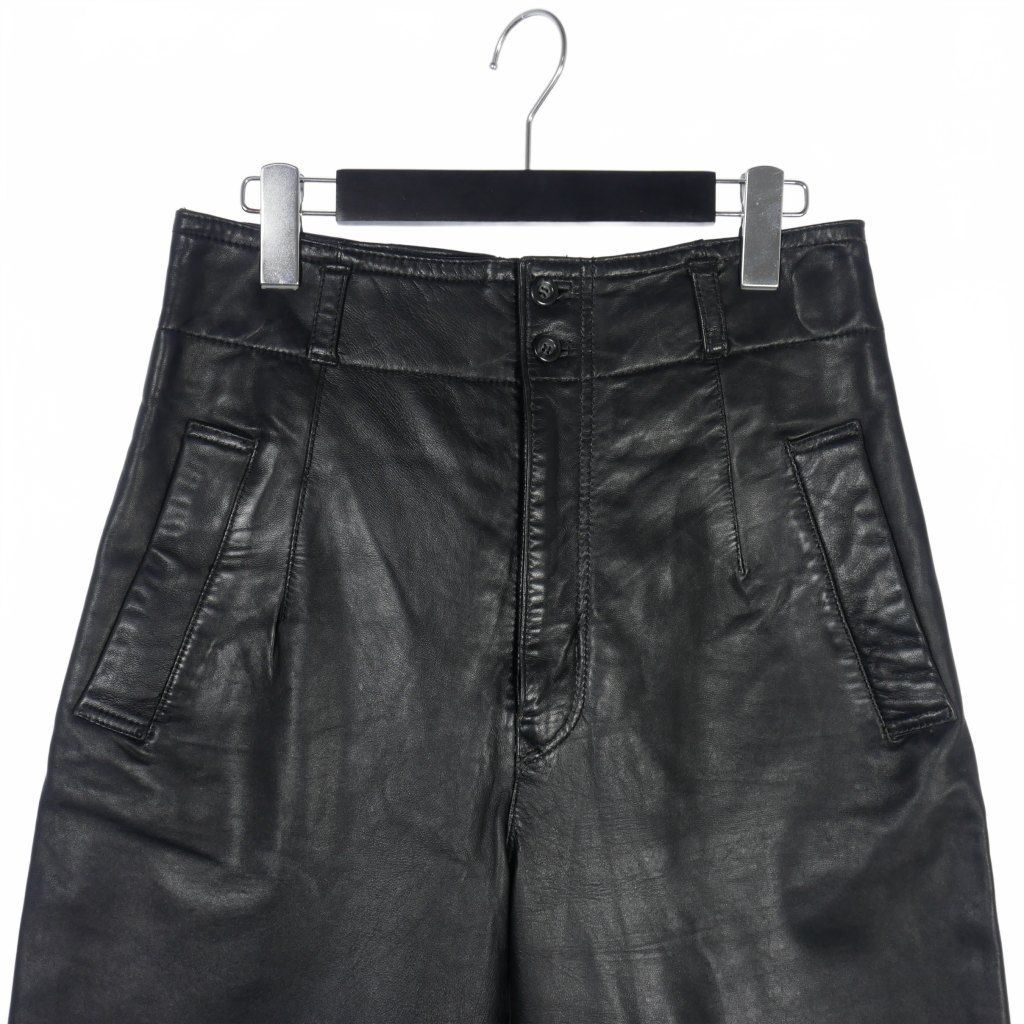 ラムレザー（羊革） ブラック ハーフパンツ Leather Half Pants – ch!iii