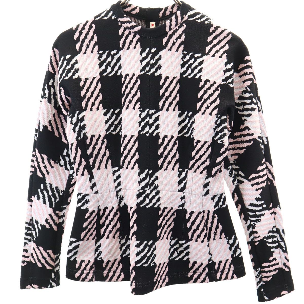 古着 MARNI マルニ イタリア製 チェック柄 長袖 カットソー 38 ピンク×ブラック レディース MARNI マルニ イタリア製 チェック柄 長袖 カットソー 38 ピンク