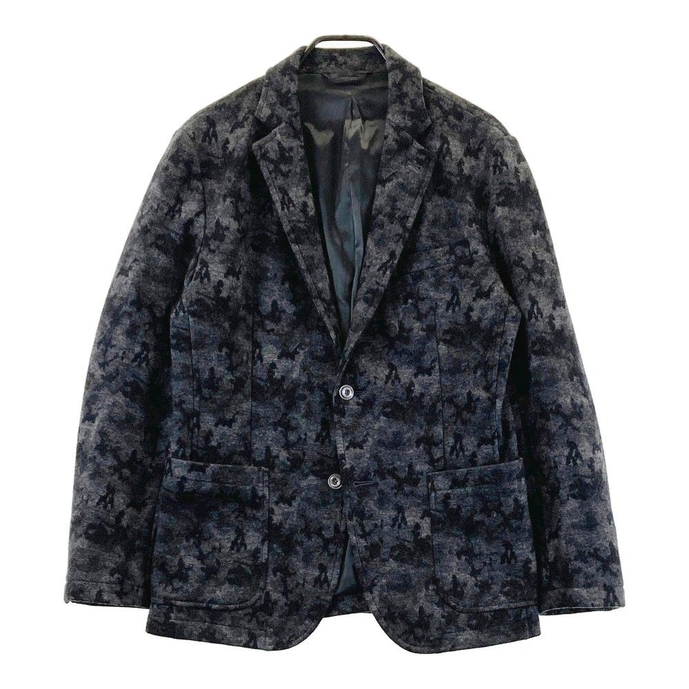 リネン混 EPOCA UOMO エポカ テーラードジャケット 44/ネイビー メンズ