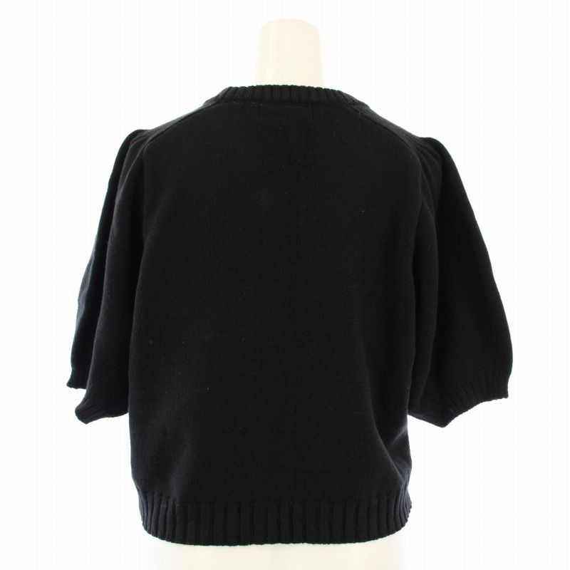 ファーファー furfur Lizii Lin 李子林 25SS キャットジャガードニットトップス セーター 五分袖 ONE 黒 RWNT251101 /TK レディース Lizii Lin】キャットジャガードニットトップス(ニット
