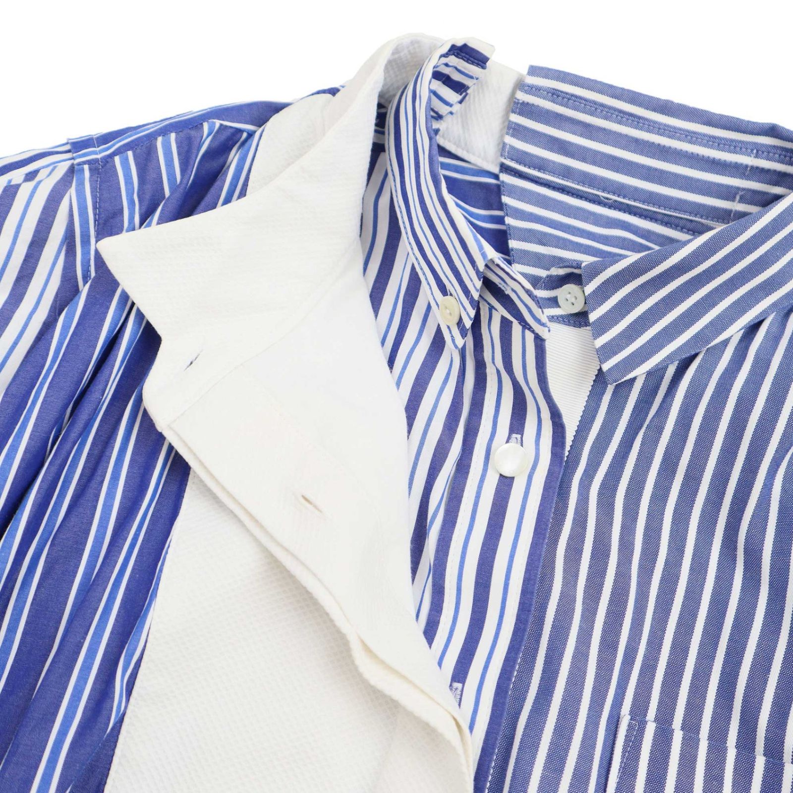 【極美品】sacai サカイ　アシンメトリー　ストライプシャツドッキングTシャツ sacai サカイ 18SS アシンメトリーストライプシャツワンピース