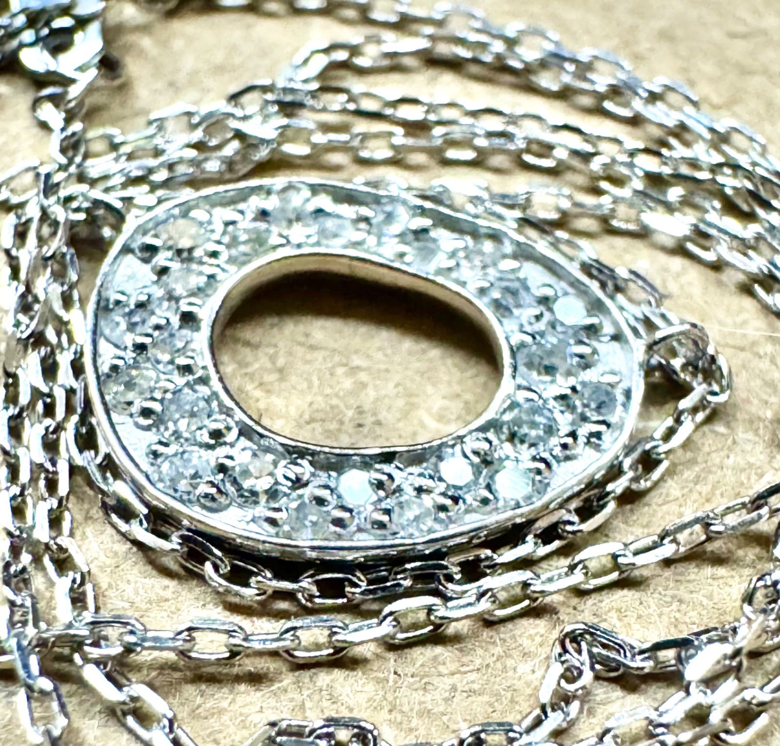 現行品◇アガット◇プラチナ*ダイヤモンドリングネックレス Pt900