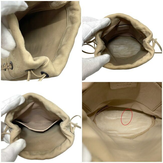 グッチ 巾着 ポーチ ベージュ 101681 204990 美品 スエード
