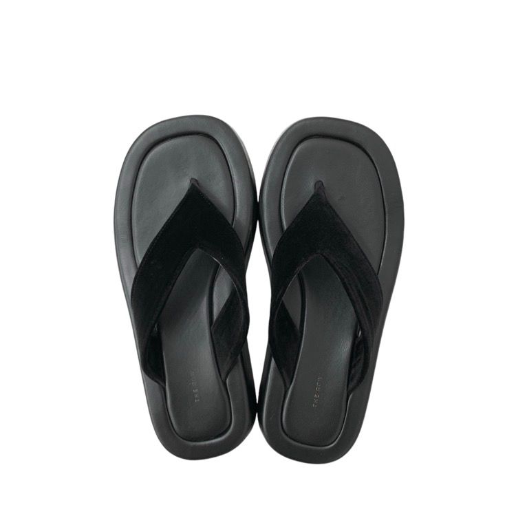 THE ROW ザ ロウ GINZA THONG トングサンダル ギンザ ベルベット ブラック 38 F1138-VEL33N60