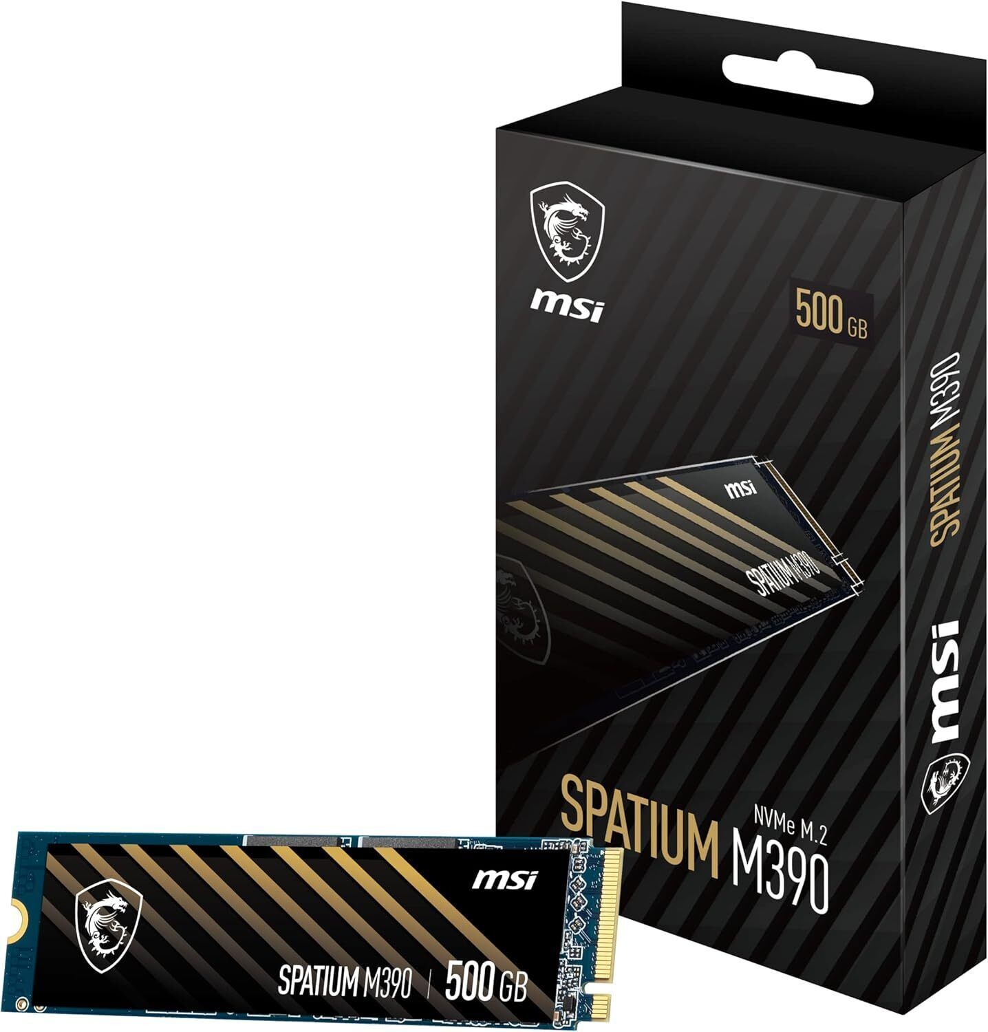 MSI SPATIUM M390 NVMe M.2 500GB 内蔵 SSD 3D NAND 最大 3300MB 読み取り 書き込み