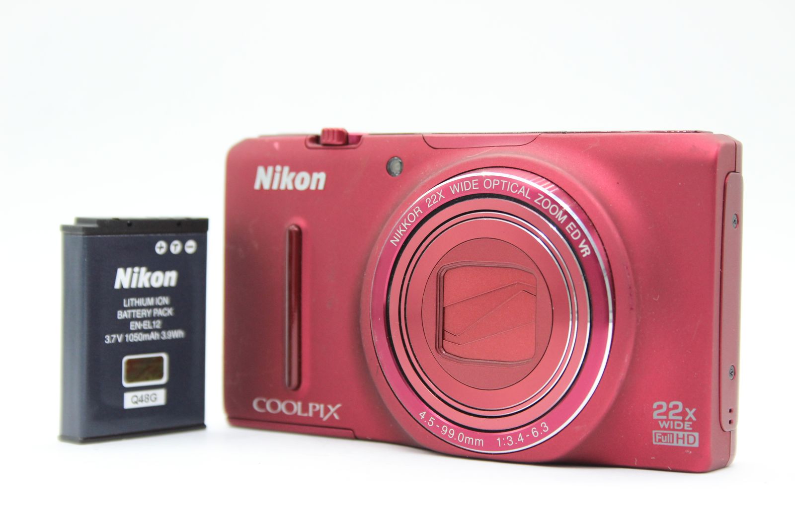 返品保証】 ニコン Nikon Coolpix S9500 レッド Nikkor 22x Wide ...
