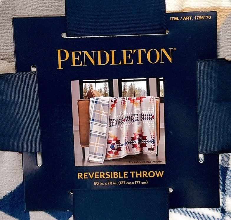 ペンドルトン 大判ひざ掛け リバーシブル 127cm × 177cm ブルー