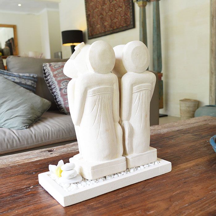 バリニーズ 石彫り 置物 石 オブジェ かわいい おしゃれ