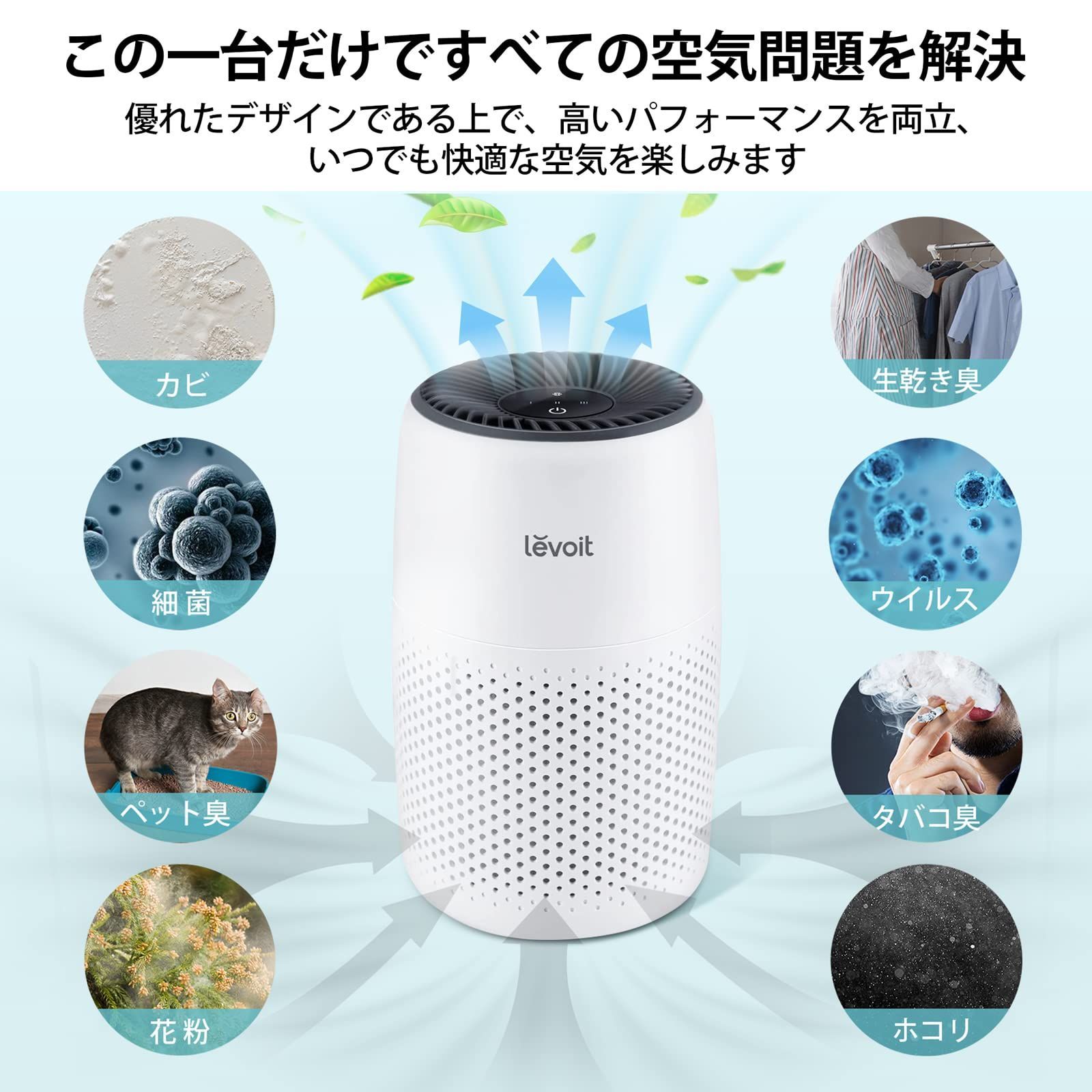 カビ取り 空気清浄機 アロマ対応 脱臭 12畳 軽量 卓上 小型 Amazon.co.jp: 【節電対策】Levoit (レボイト) 空気清浄機 12畳